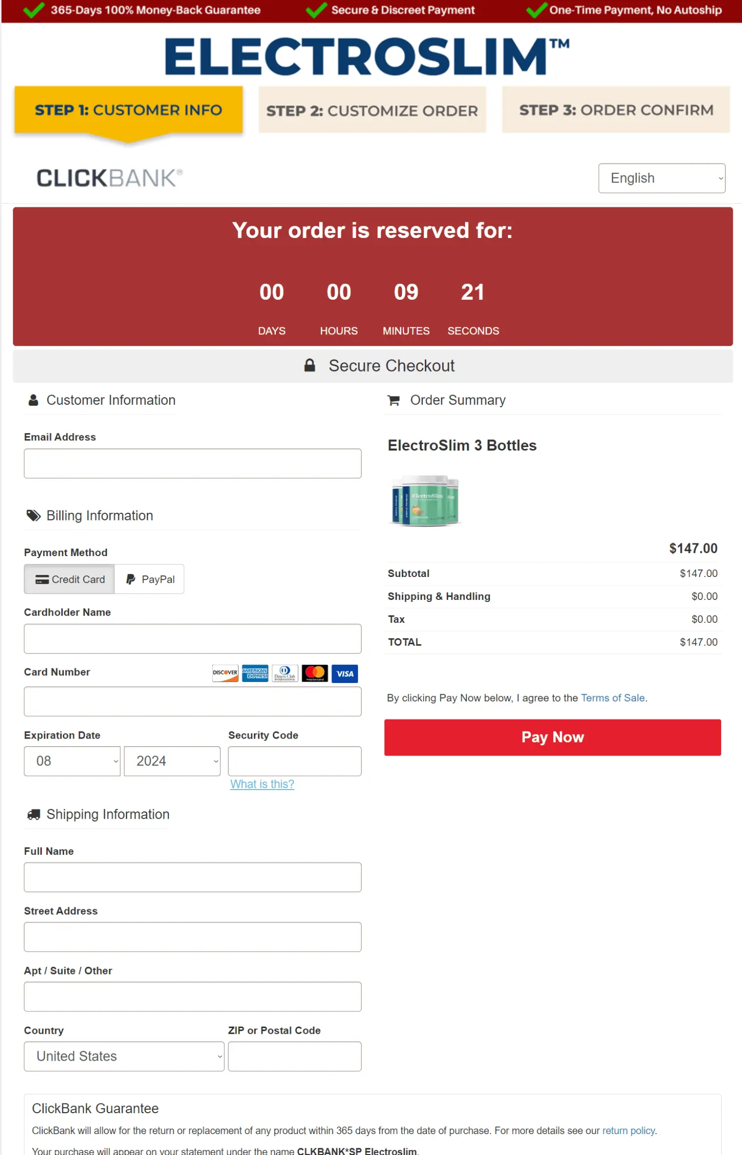 ElectroSlim Order Form